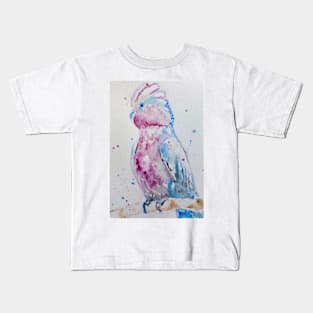 Pink Galah Watercolor Painting Kids T-Shirt